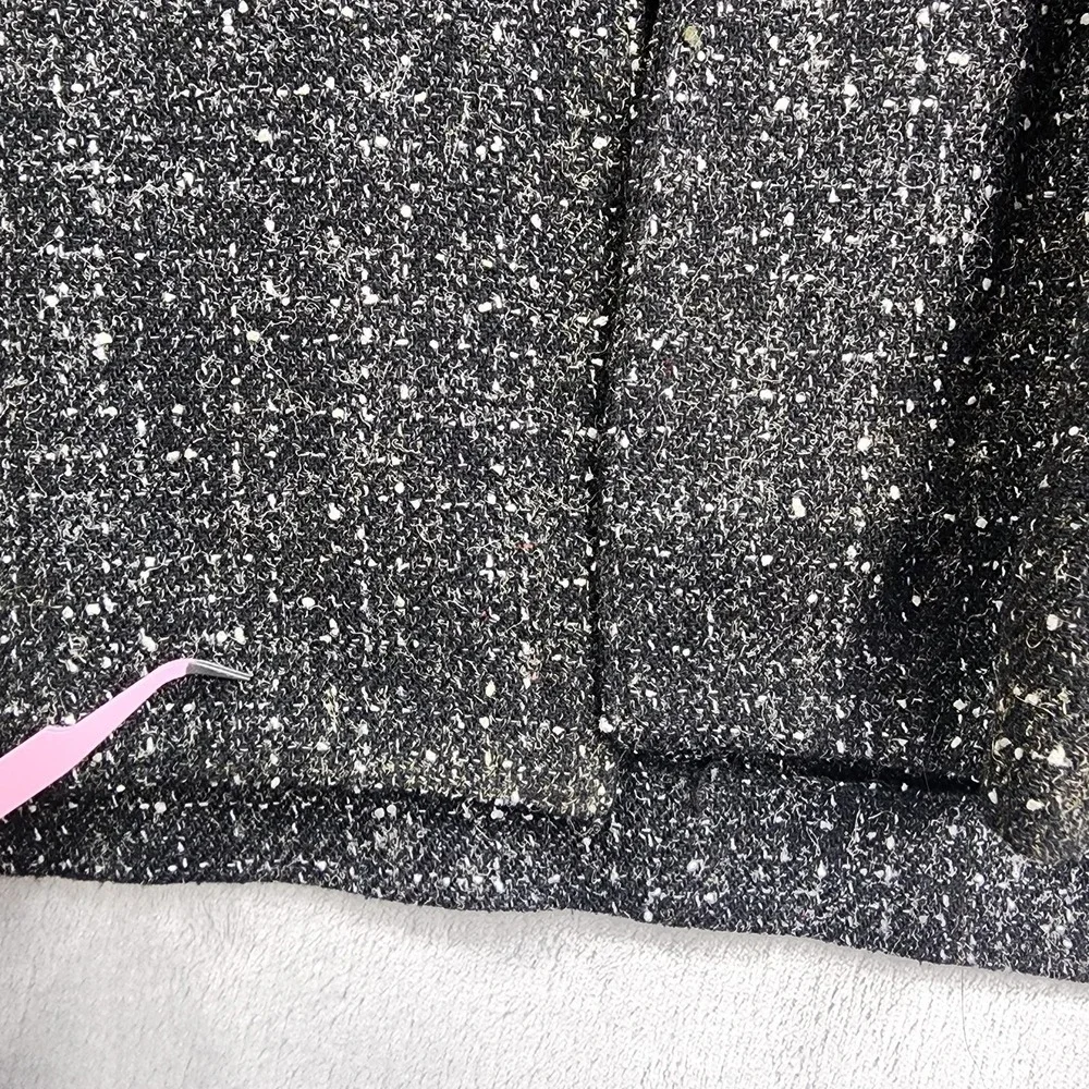Vintage Otalia Paris Jacket Womens One Size Black Wool‎ Tweed Kimono Open Front